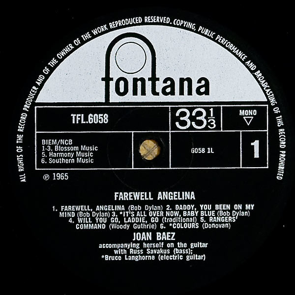 JOAN BAEZ, Farewell Angelina