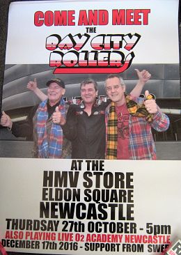 BAY CITY ROLLERS, 2016 In-Store Appearance Poster